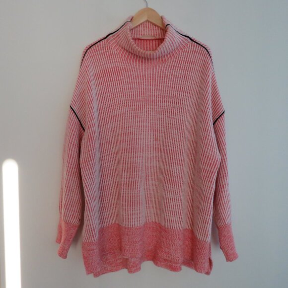 SOFT SURROUNDINGS Ribbed Funnel Neck Oversized Drop Shoulder Sweater - Size 2X - Picture 2 of 15